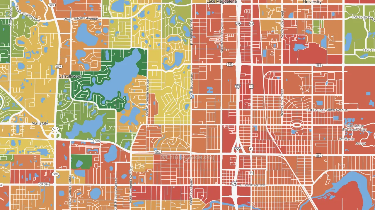 Forest Hills, Tampa, FL Map of Assault Rates