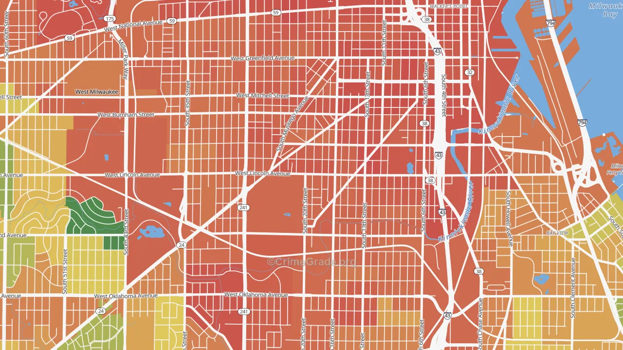 Forest Home Hills, Milwaukee, WI Map of Assault Rates