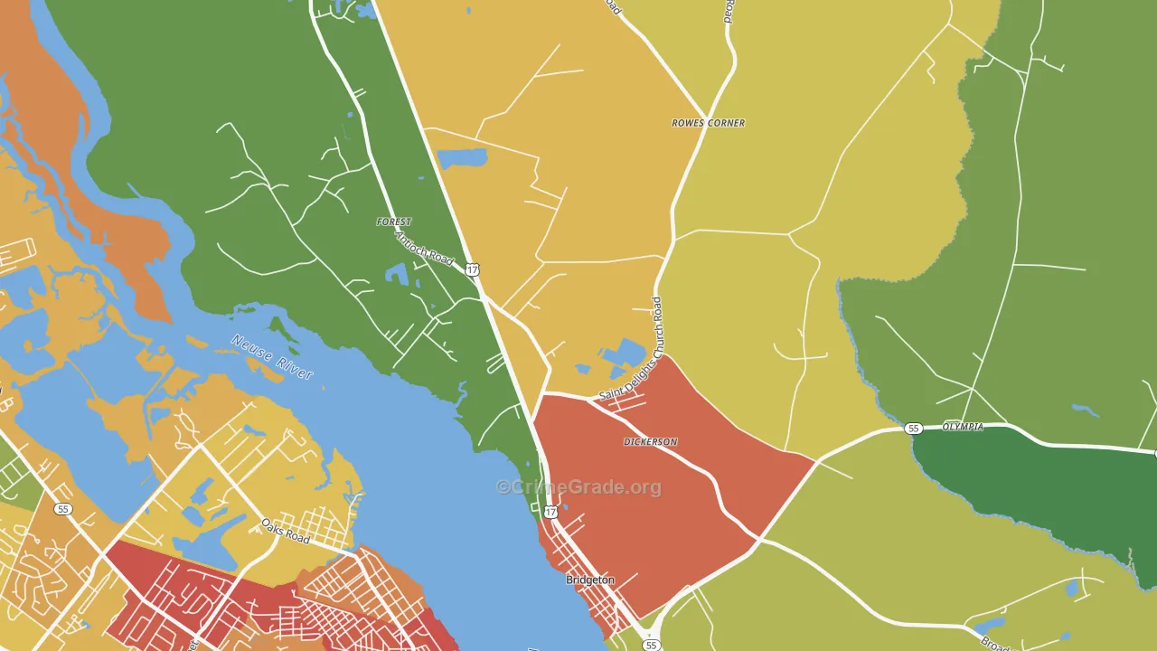 Forest, NC Map of Assault Rates