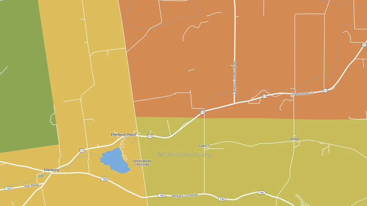Forest, NY Map of Assault Rates