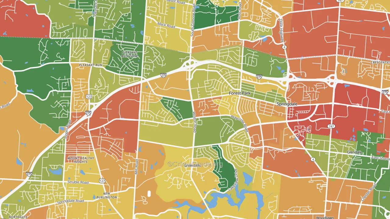 Forest Park, OH Map of Assault Rates
