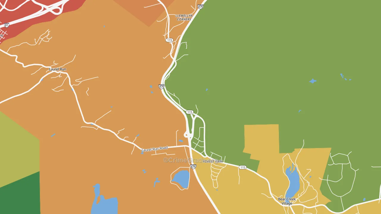 Forest Park, PA Map of Assault Rates