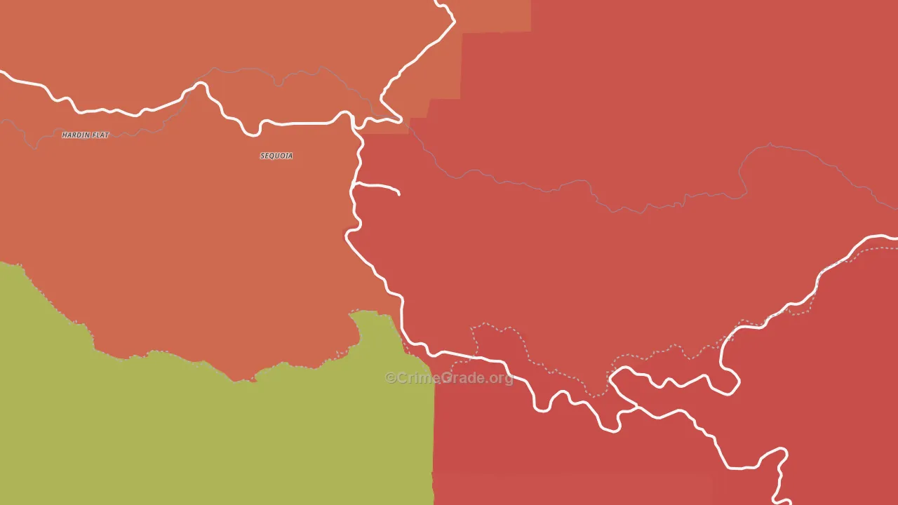Foresta, CA Map of Assault Rates