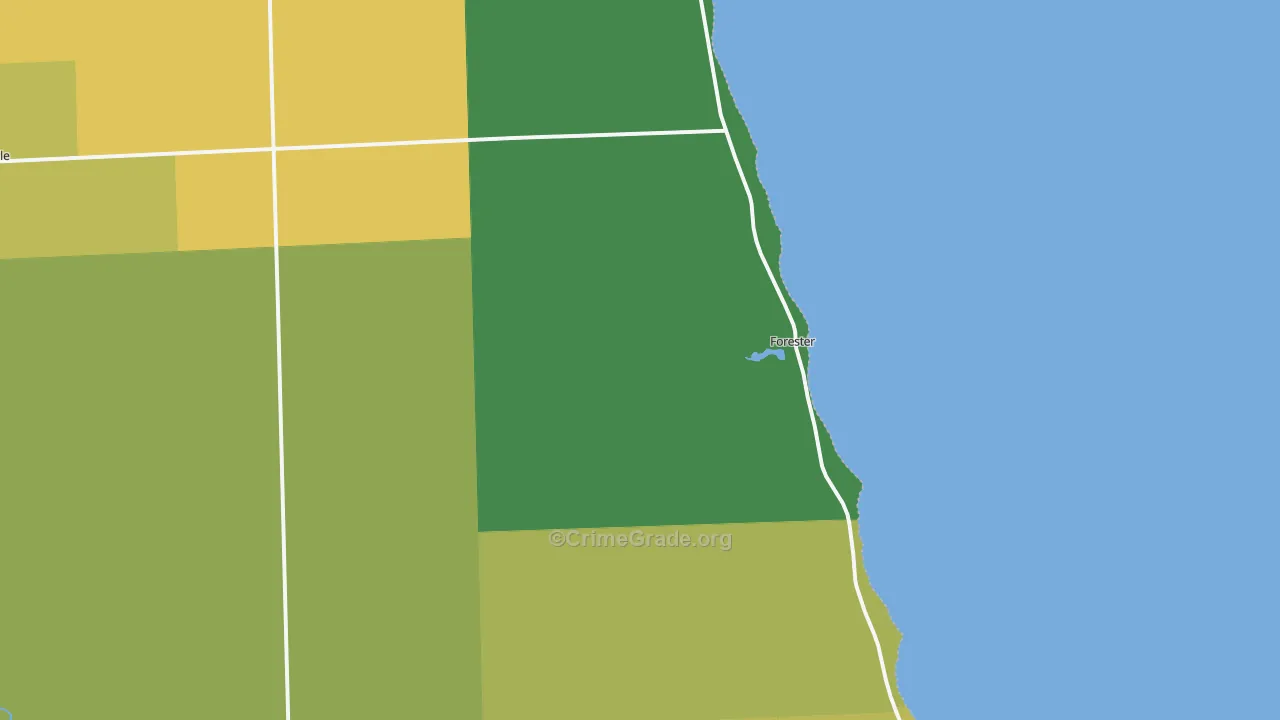 Forester, MI Map of Assault Rates