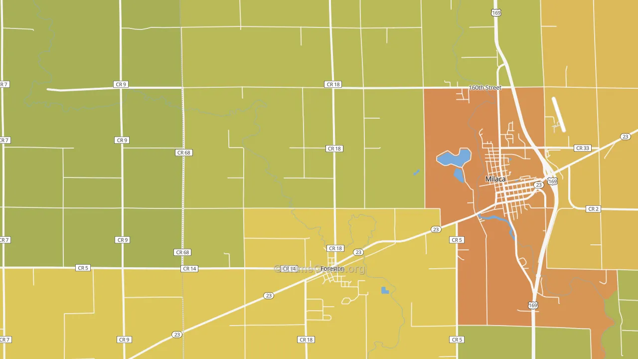 Foreston, MN Map of Assault Rates
