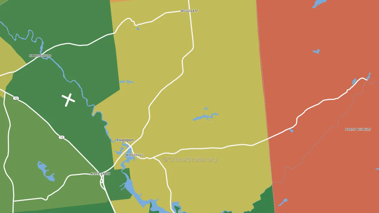 Forestport, NY Map of Assault Rates