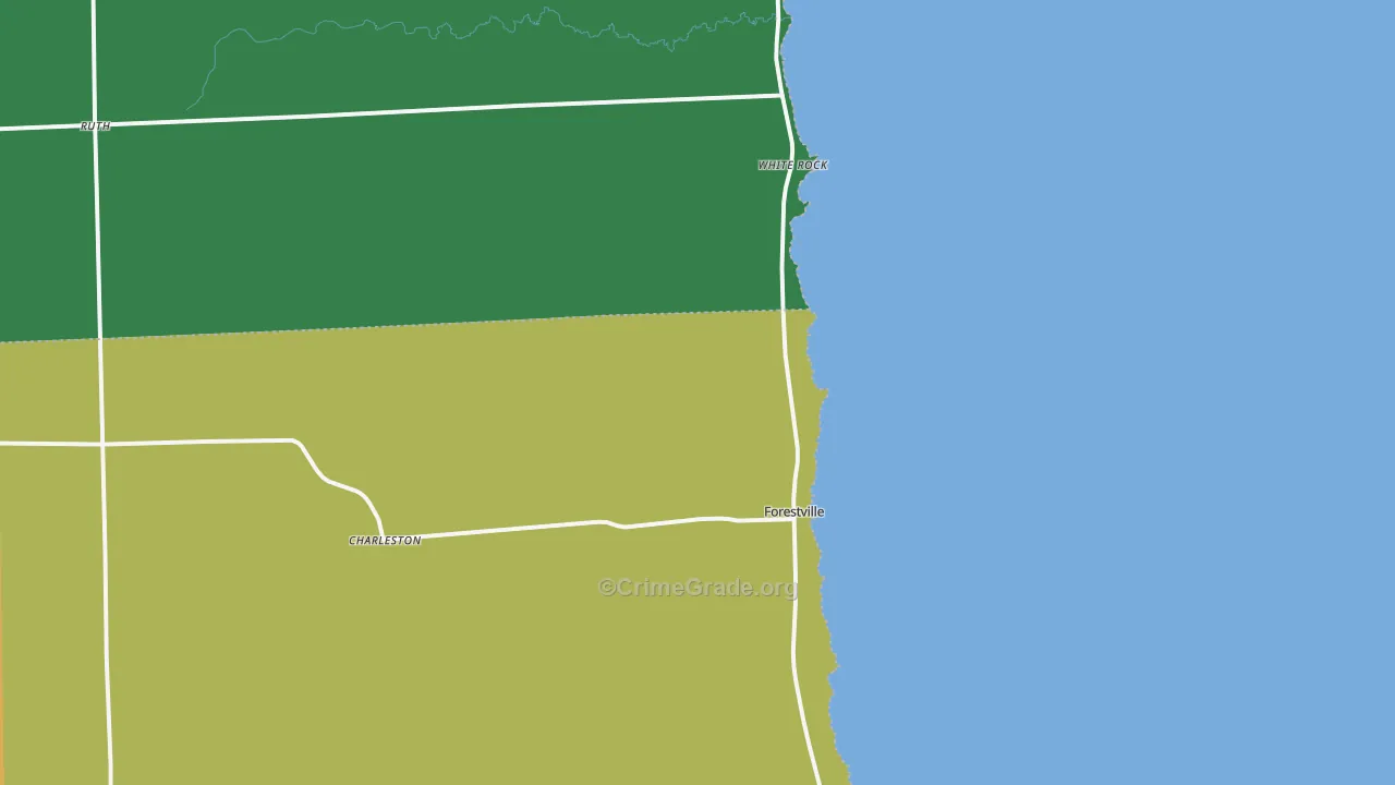 Forestville, MI Map of Assault Rates