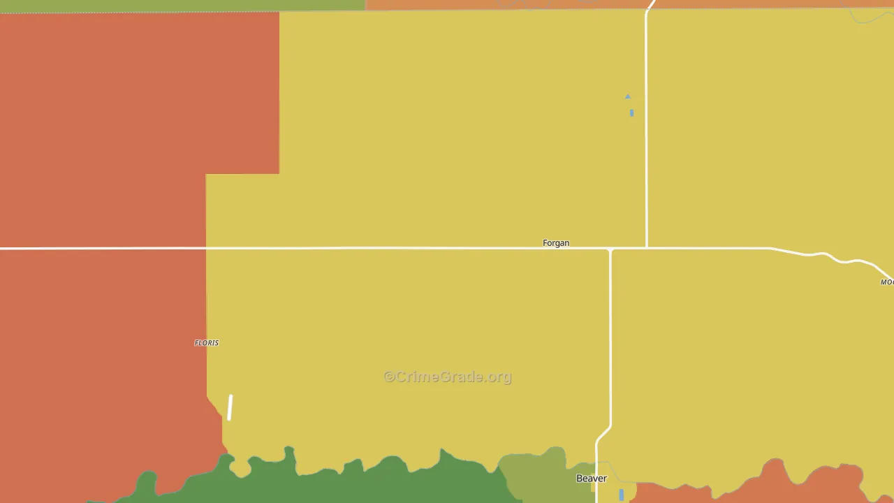 Forgan, OK Map of Assault Rates