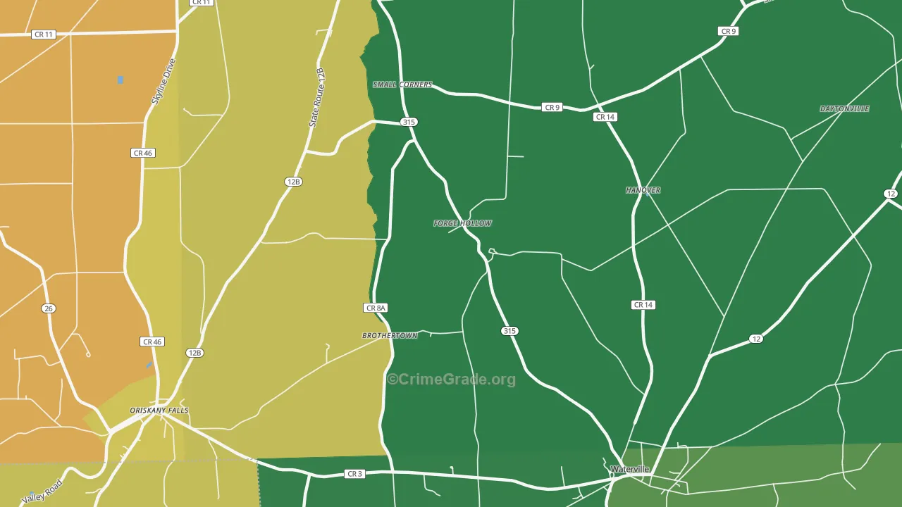 Forge Hollow, NY Map of Assault Rates