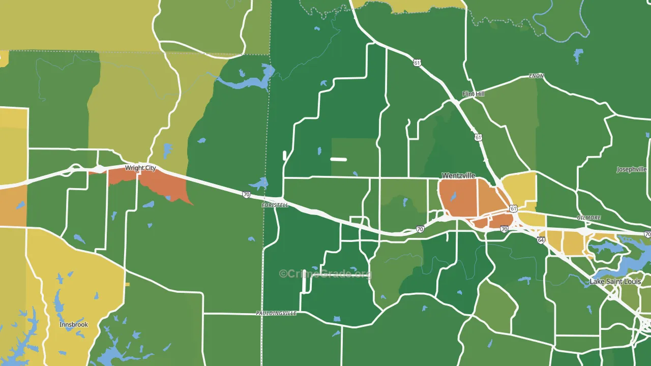 Foristell, MO Map of Assault Rates