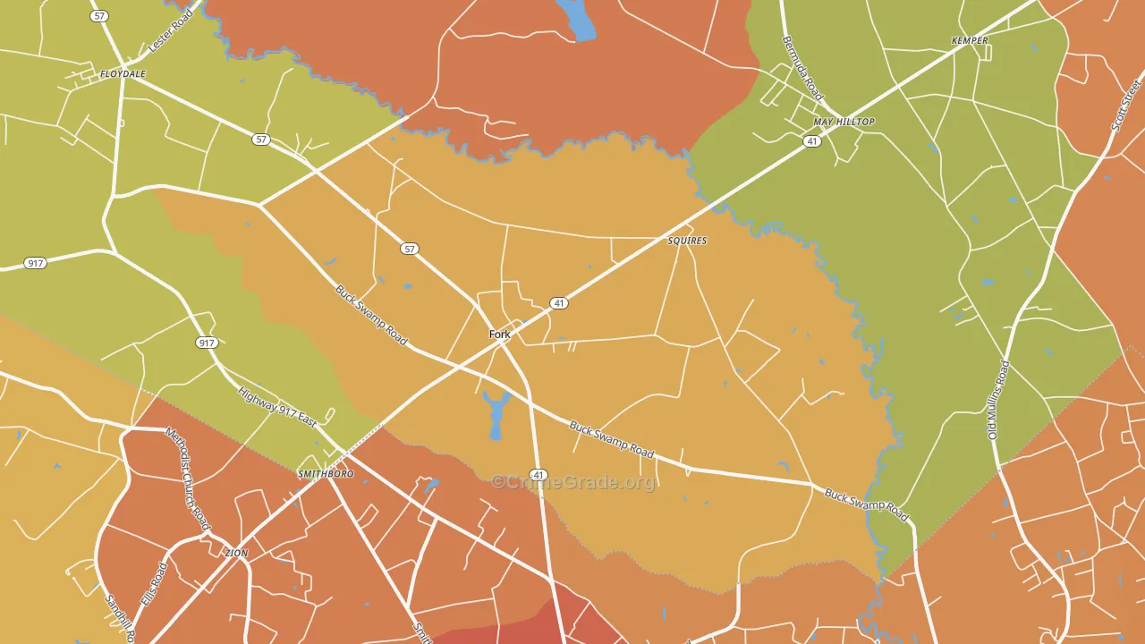 Fork, SC Map of Assault Rates