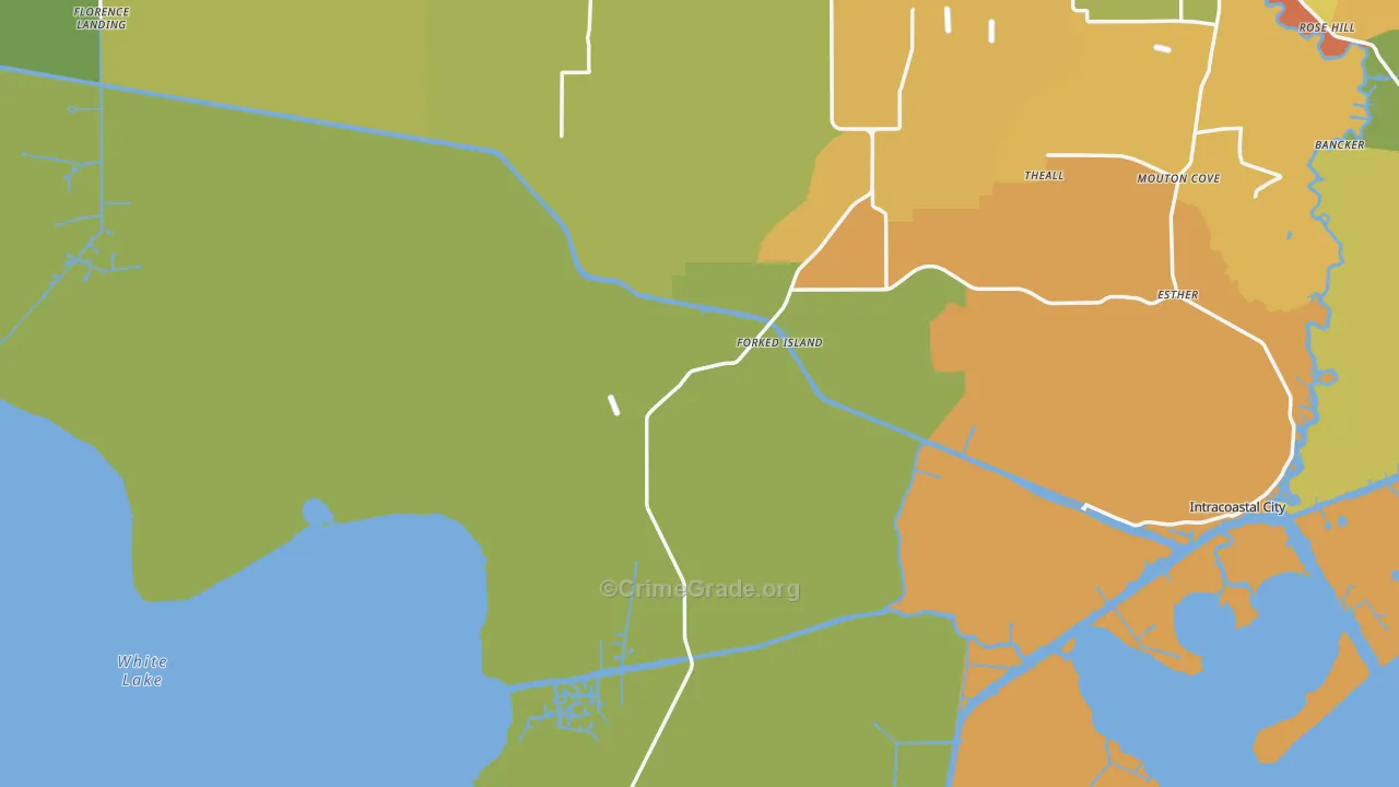 Forked Island, LA Map of Assault Rates