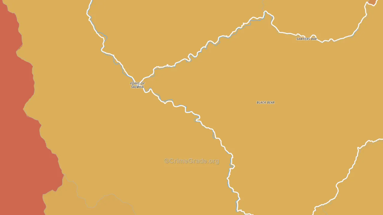 Forks Of Salmon, CA Map of Assault Rates