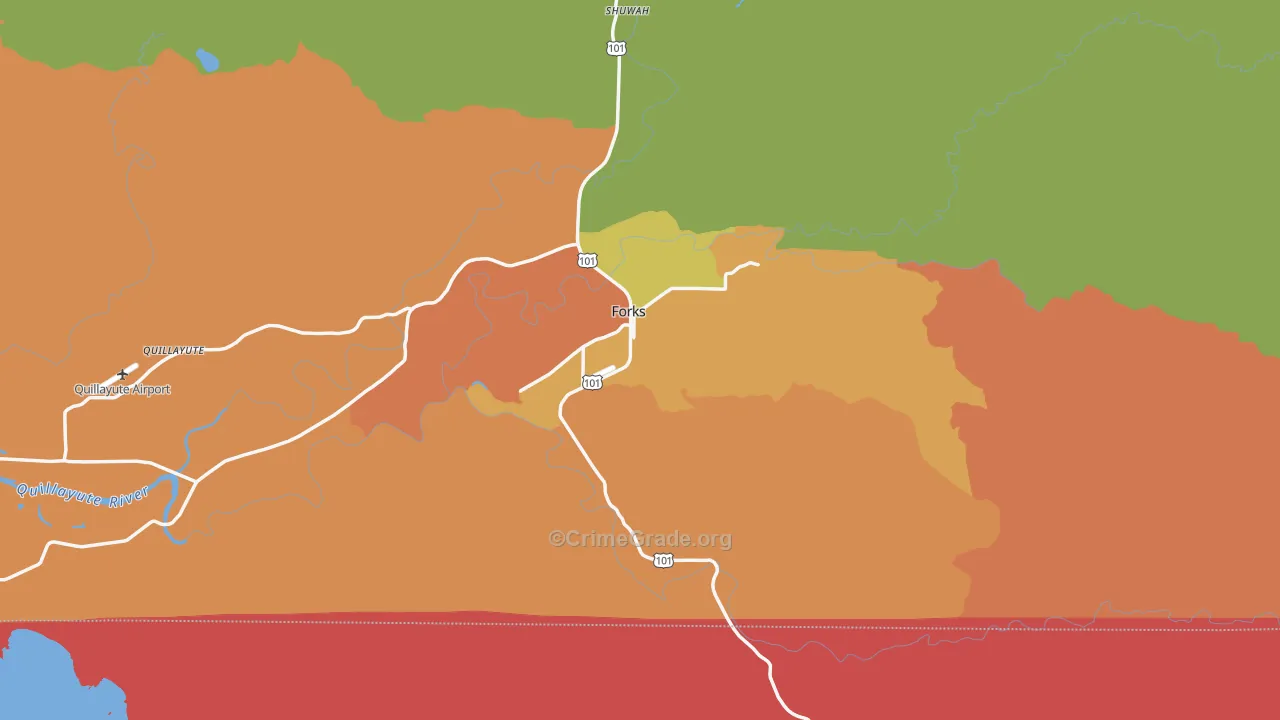 Forks, WA Map of Assault Rates