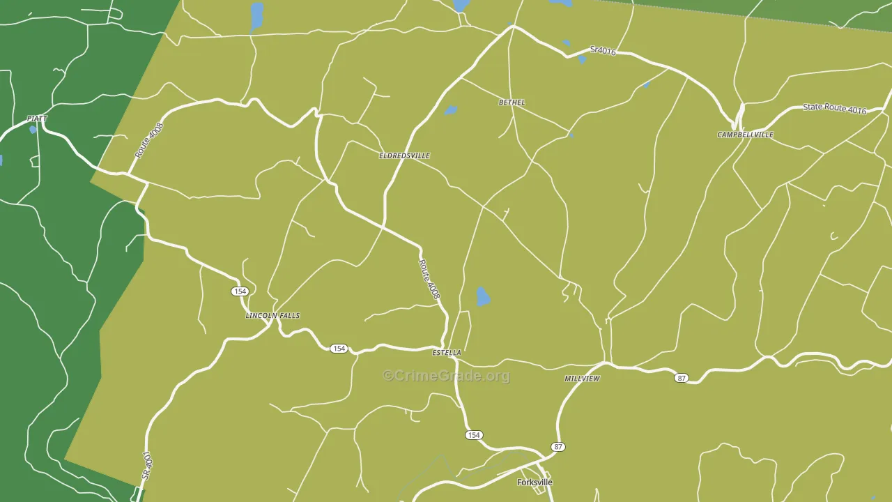 Forksville, PA Map of Assault Rates