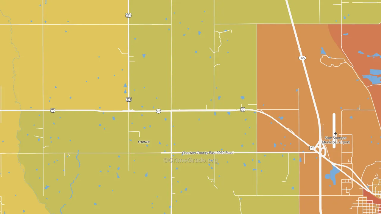Forney, OK Map of Assault Rates