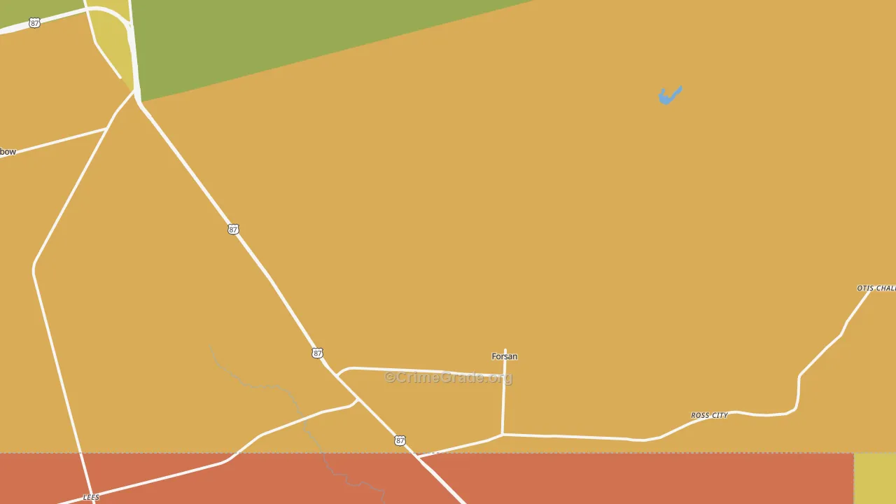 Forsan, TX Map of Assault Rates