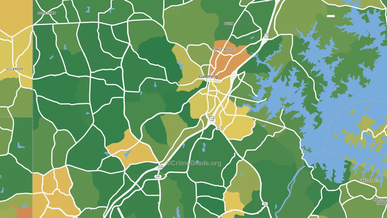 Forsyth County, GA Map of Assault Rates