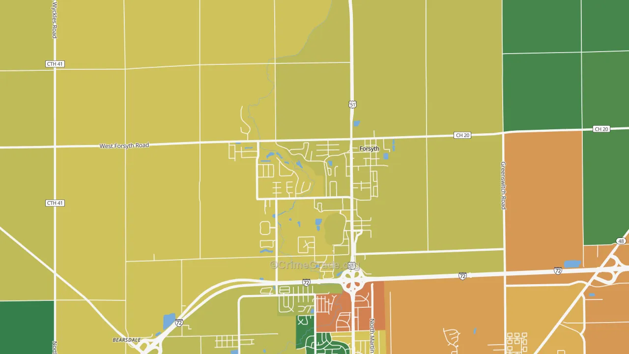 Forsyth, IL Map of Assault Rates