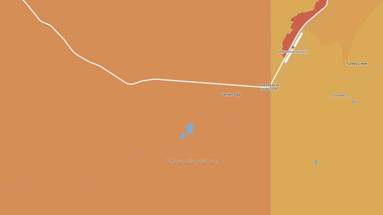 Fort Apache Junction, AZ Map of Assault Rates
