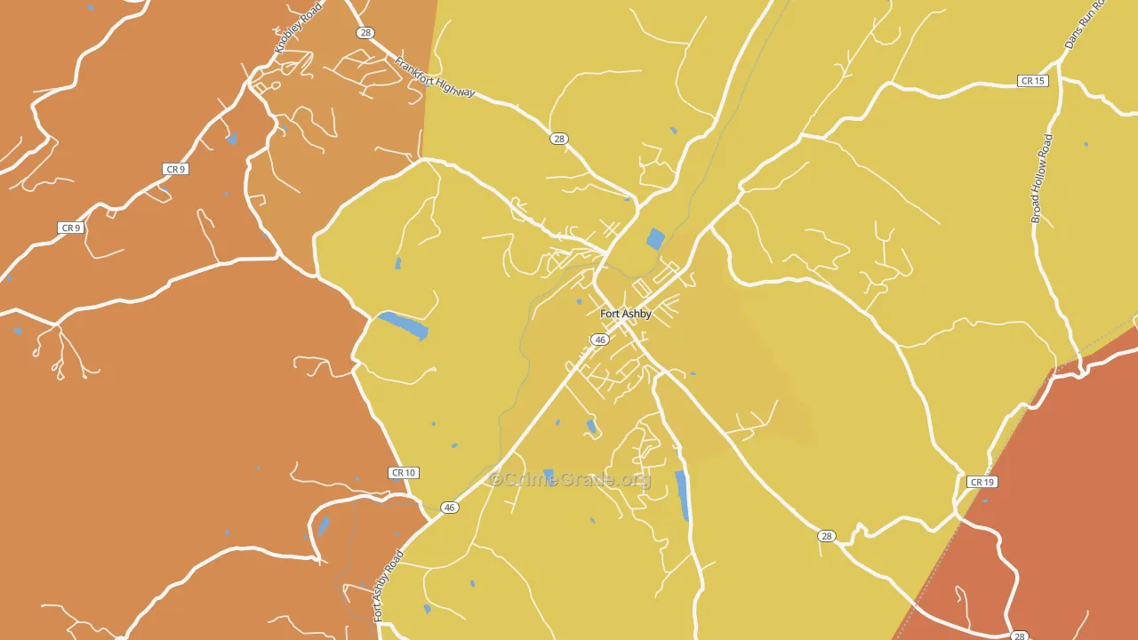 Fort Ashby, WV Map of Assault Rates
