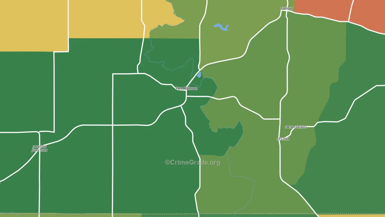 Fort Atkinson, IA Map of Assault Rates