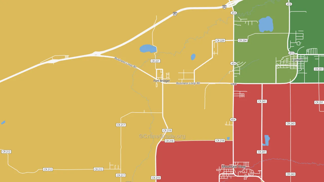 Fort Bridger, WY Map of Assault Rates