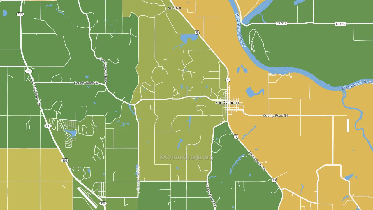 Fort Calhoun, NE Map of Assault Rates