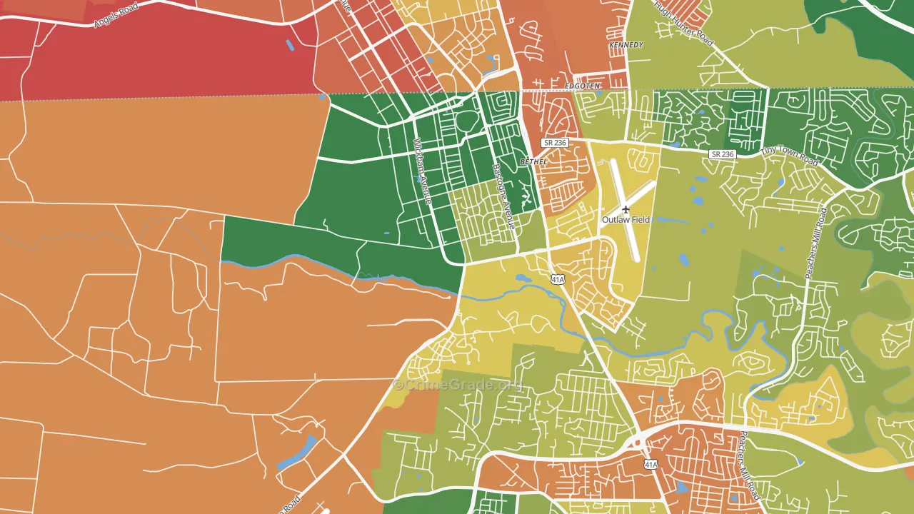 Fort Campbell, TN Map of Assault Rates