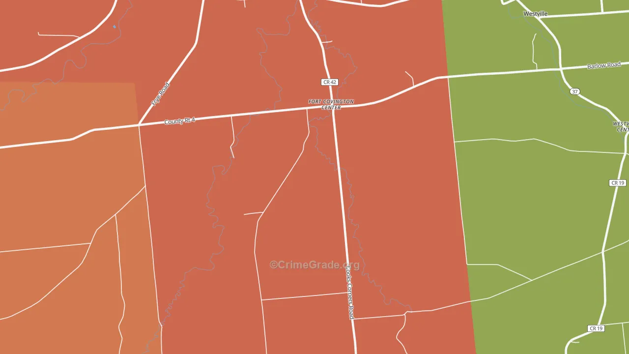 Fort Covington Center, NY Map of Assault Rates