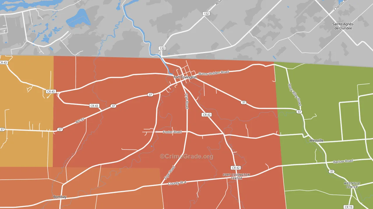 Fort Covington, NY Map of Assault Rates