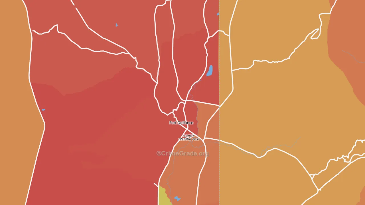 Fort Defiance, AZ Map of Assault Rates