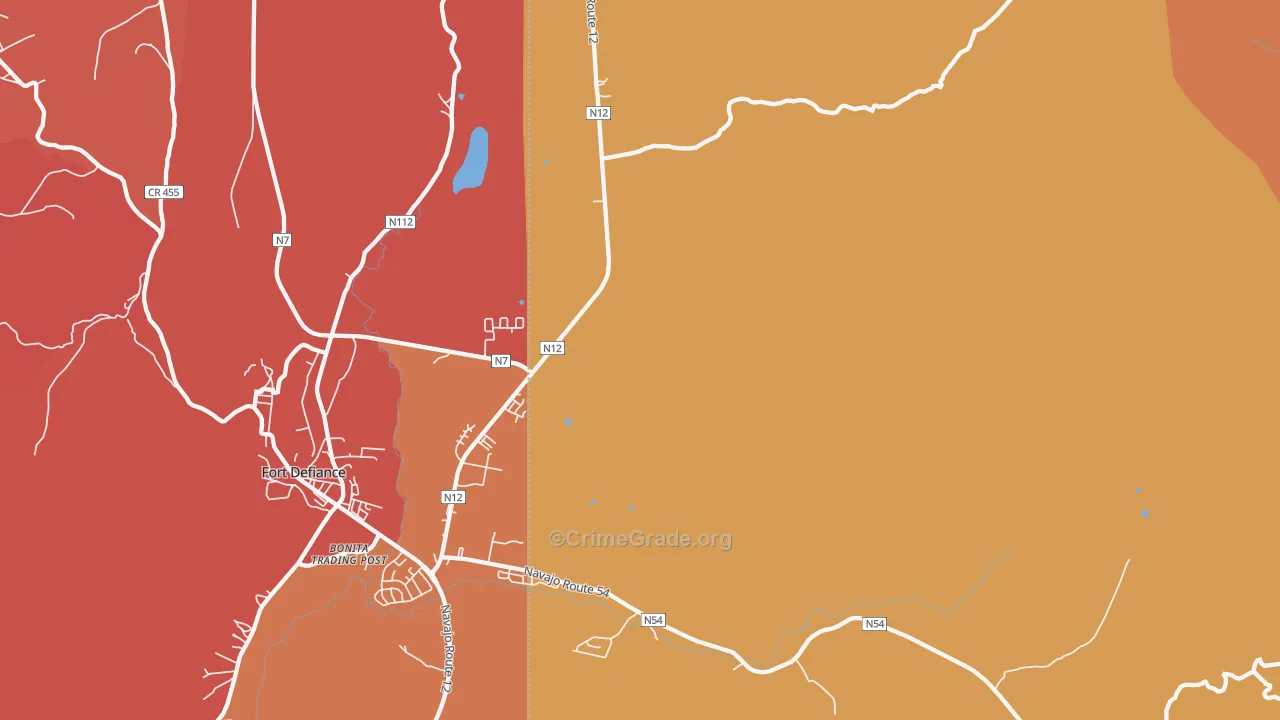 Fort Defiance, NM Map of Assault Rates