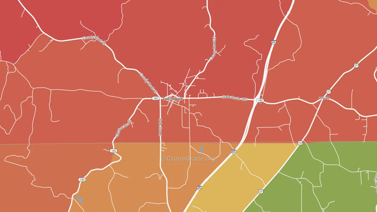 Fort Deposit, AL Map of Assault Rates