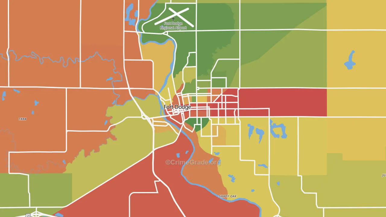 Fort Dodge, IA Map of Assault Rates