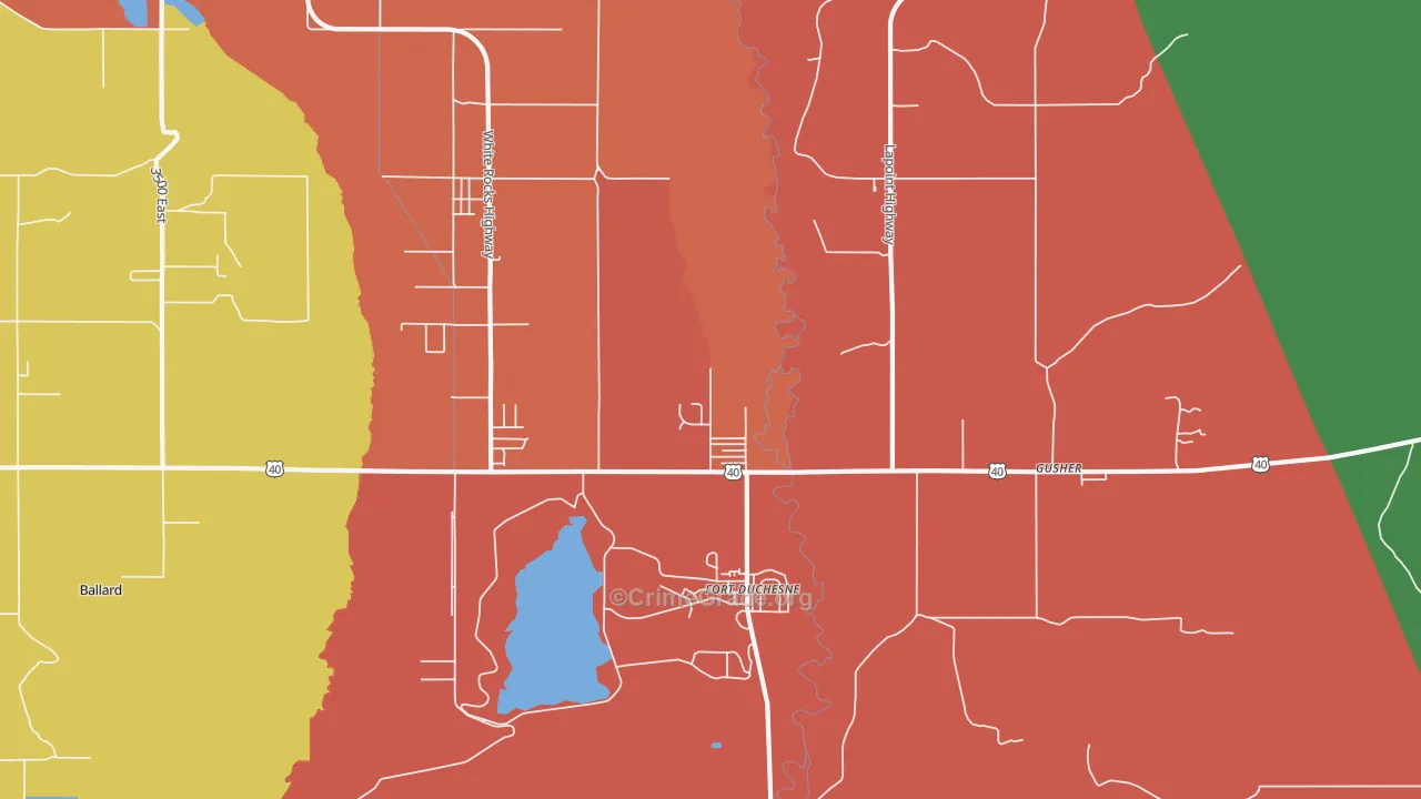 Fort Duchesne, UT Map of Assault Rates