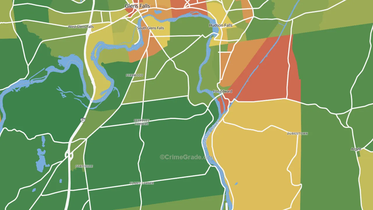 Fort Edward, NY Map of Assault Rates