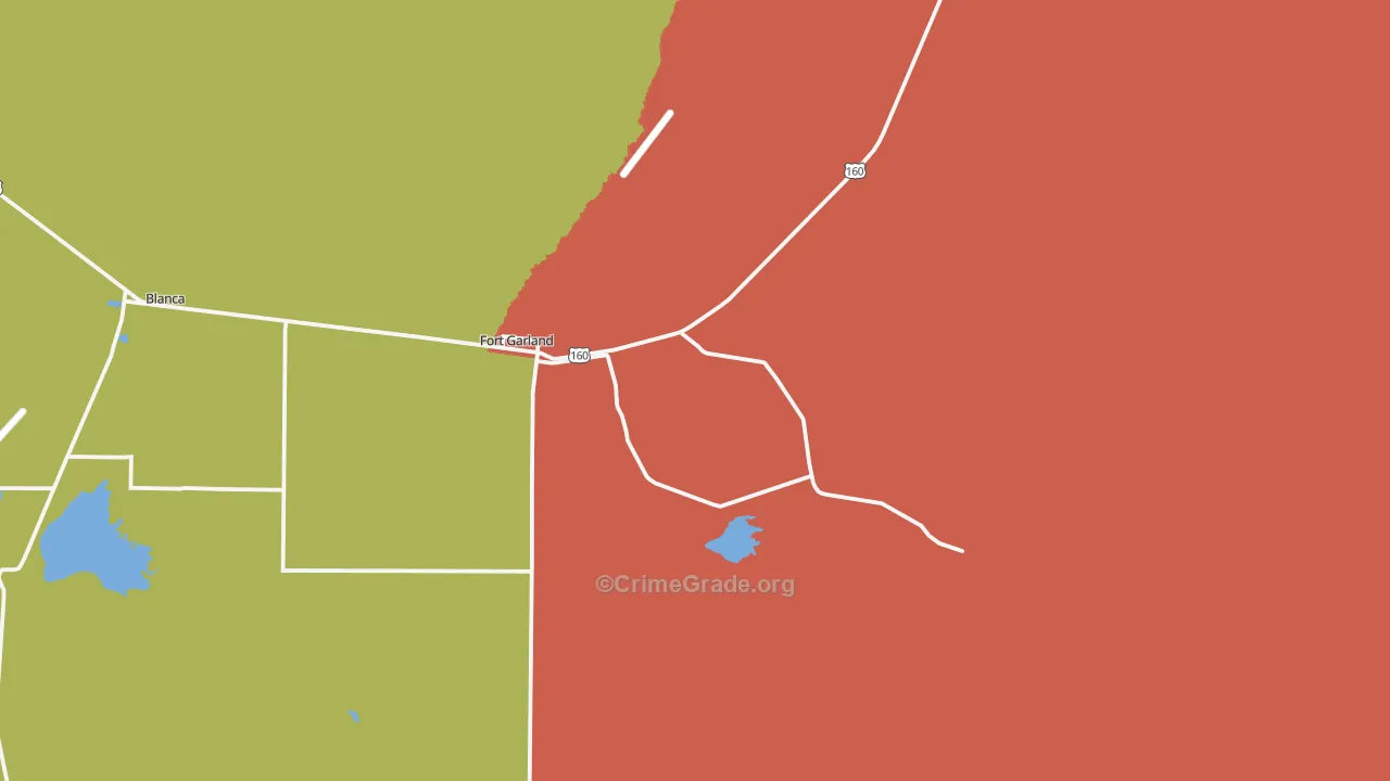 Fort Garland, CO Map of Assault Rates