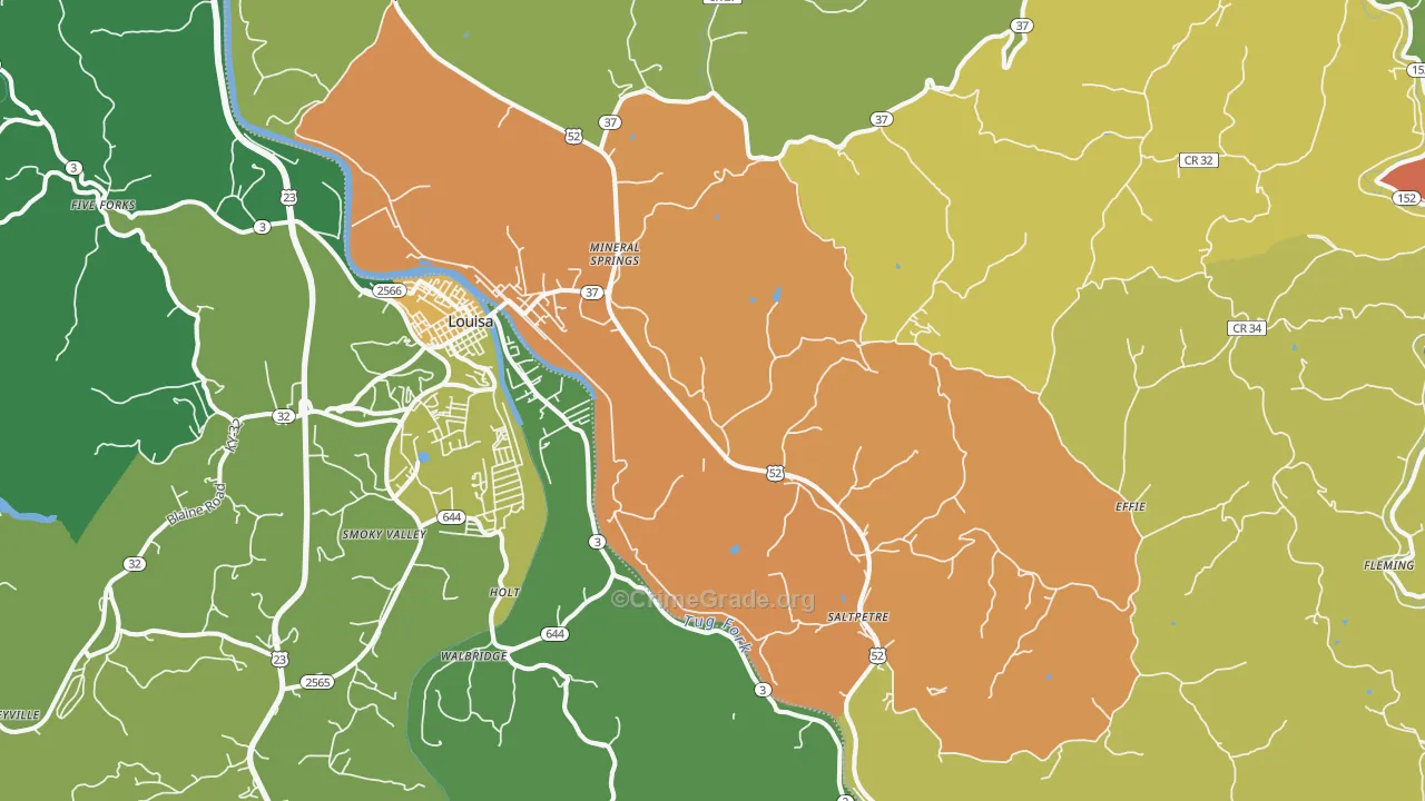 Fort Gay, WV Map of Assault Rates