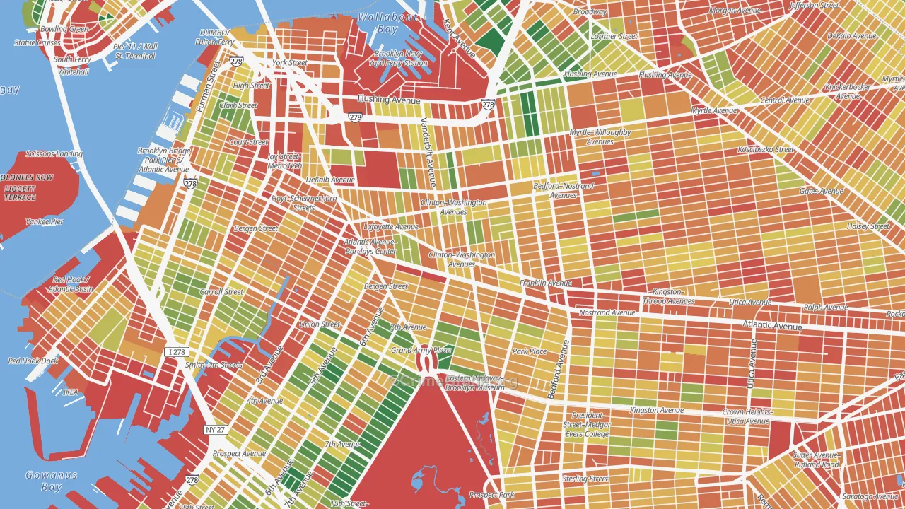 Fort Green, Brooklyn, NY Map of Assault Rates