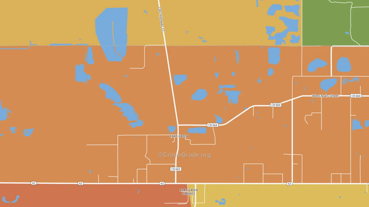 Fort Green, FL Map of Assault Rates
