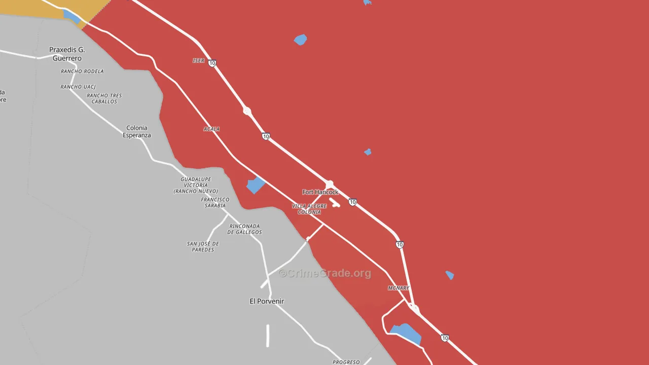 Fort Hancock, TX Map of Assault Rates