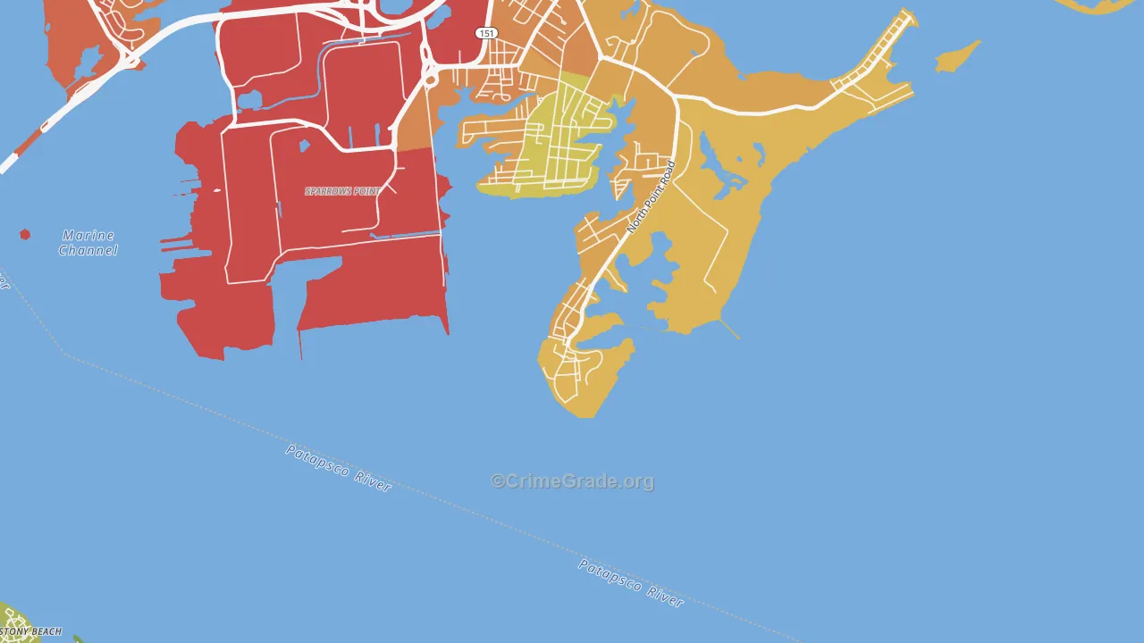 Fort Howard, MD Map of Assault Rates