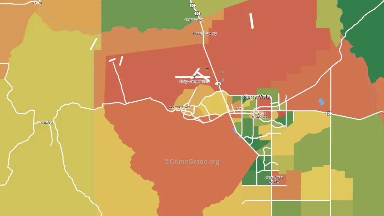 Fort Huachuca, AZ Map of Assault Rates