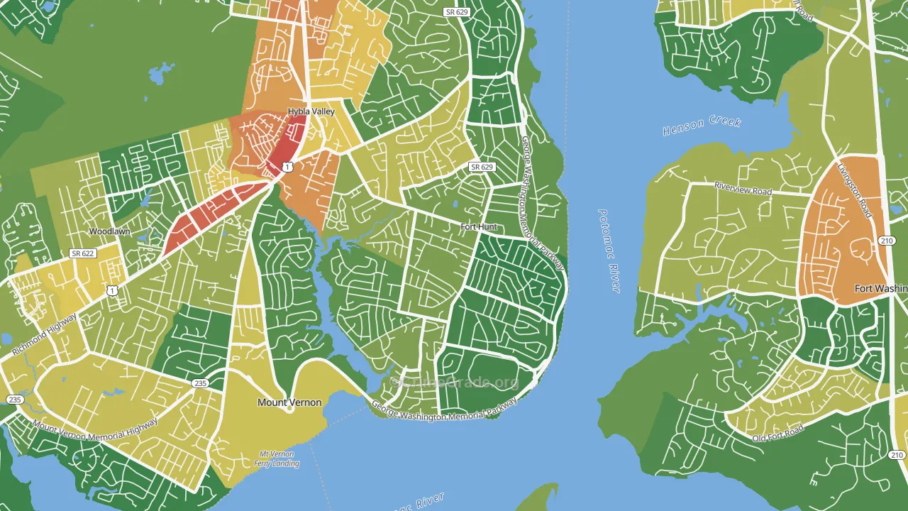 Fort Hunt, VA Map of Assault Rates