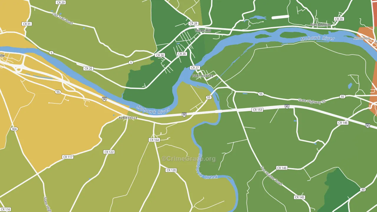 Fort Hunter, NY Map of Assault Rates