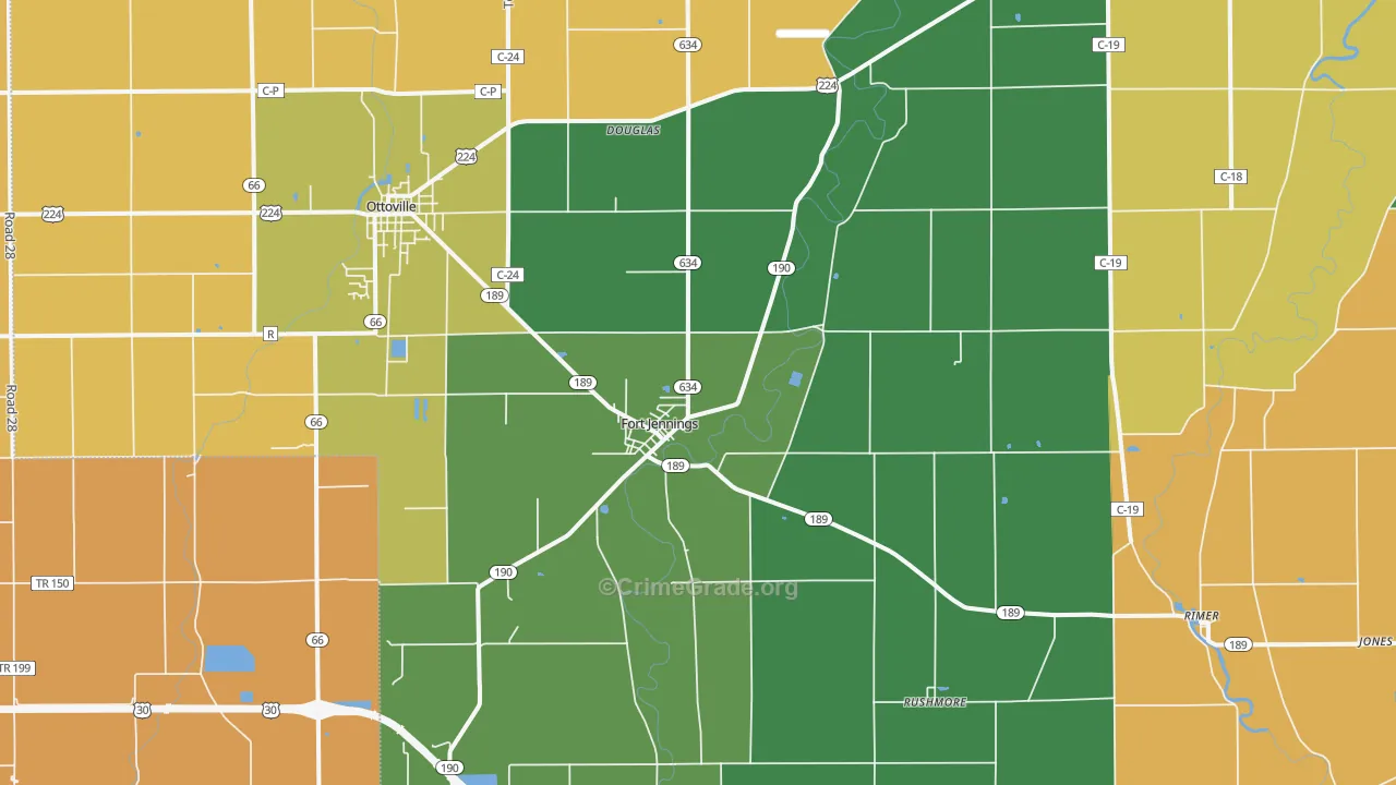 Fort Jennings, OH Map of Assault Rates
