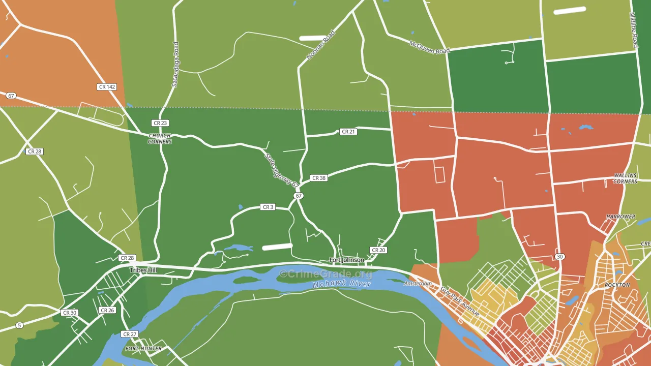 Fort Johnson, NY Map of Assault Rates