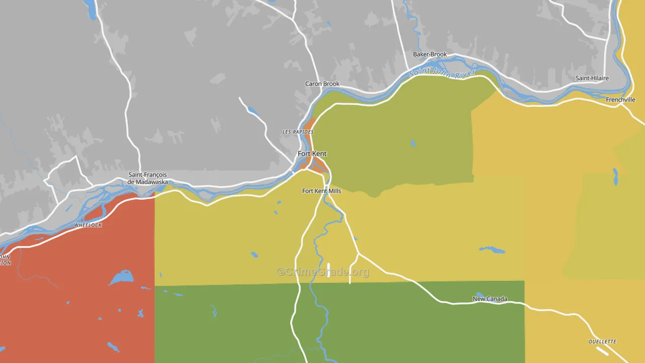Fort Kent, ME Map of Assault Rates