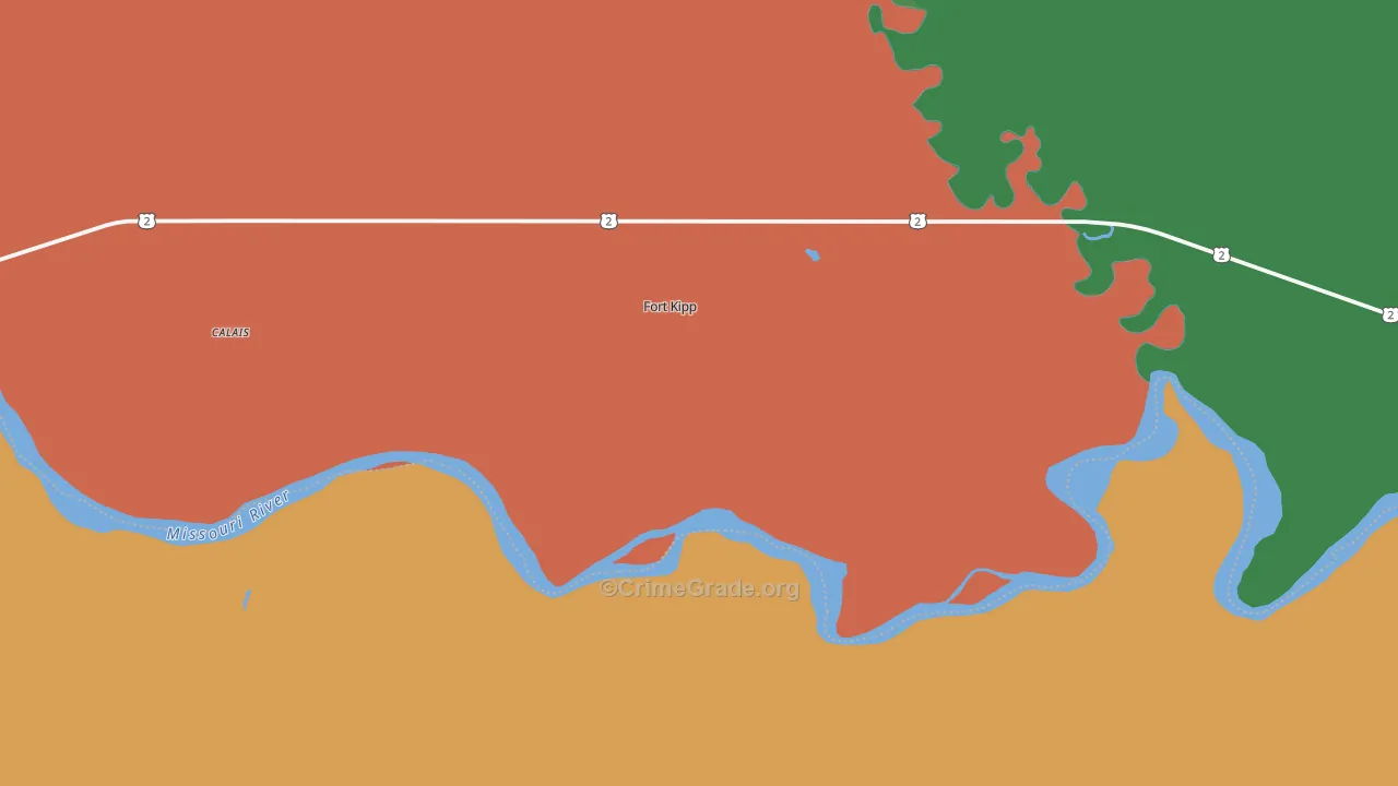 Fort Kipp, MT Map of Assault Rates